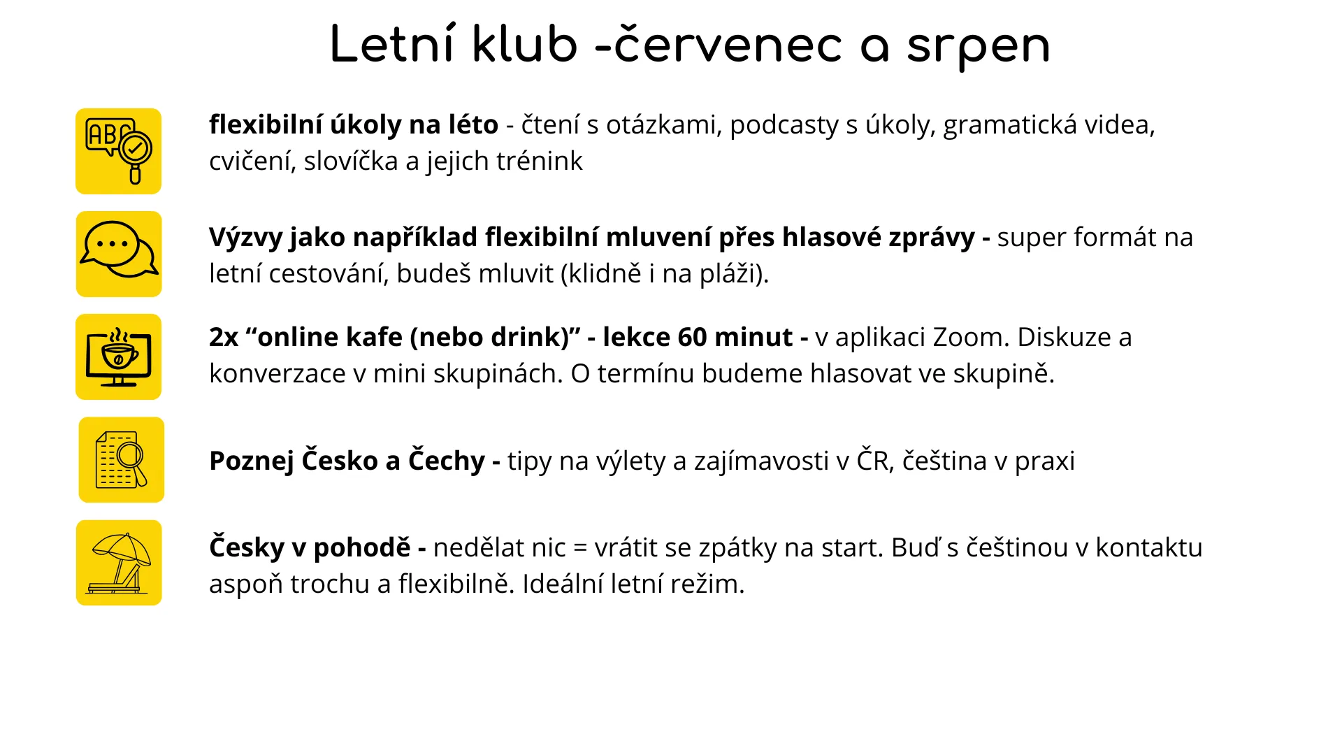klub -léto letní klub